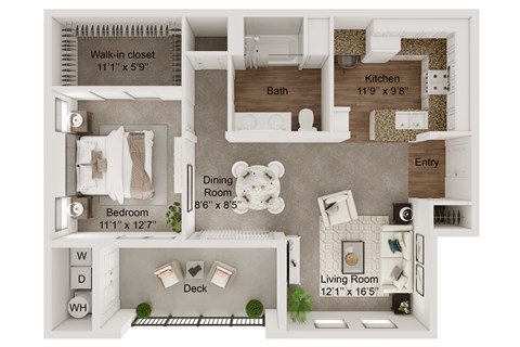 1 bed 1 bath A2 Floor Plan at Monarch at Dos Vientos, Newbury Park, CA, 91320